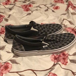 Mens 10.5 checkered black and gray vans